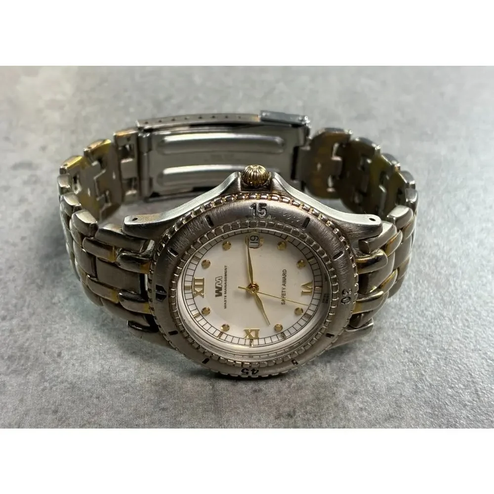 Luger Swiss Quartz Vintage Waste Management Watch WM2152 39mm Date Working